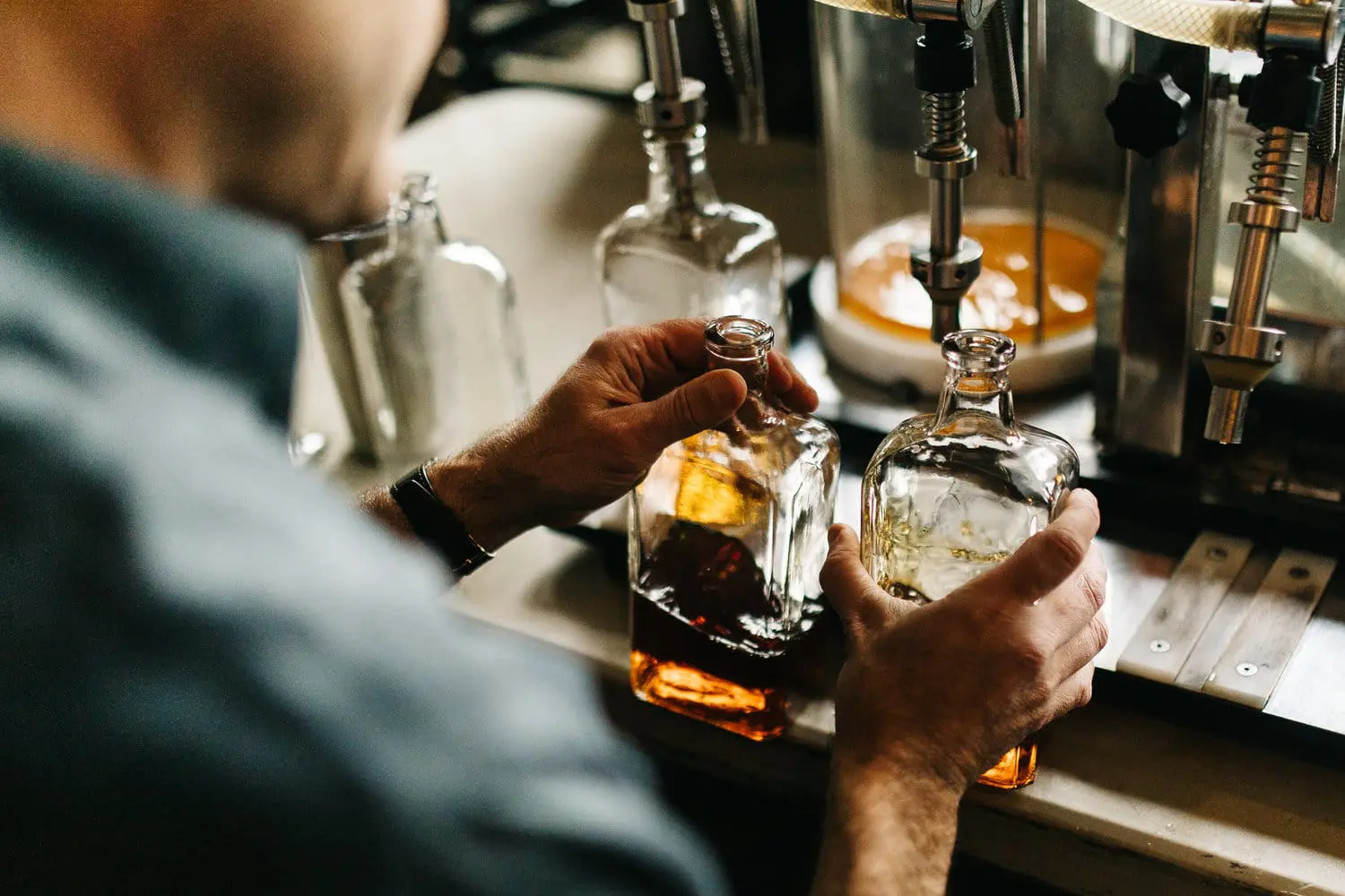Filling Whiskey Bottles