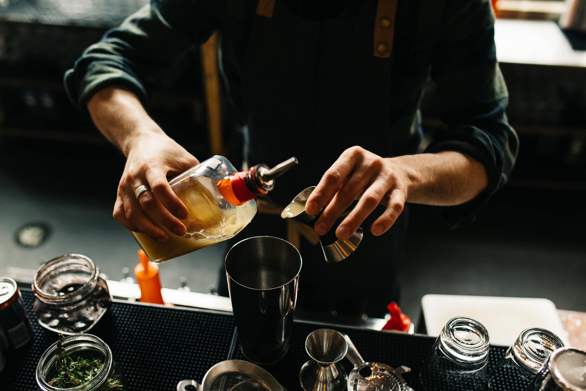 Bartender Making a Cocktail