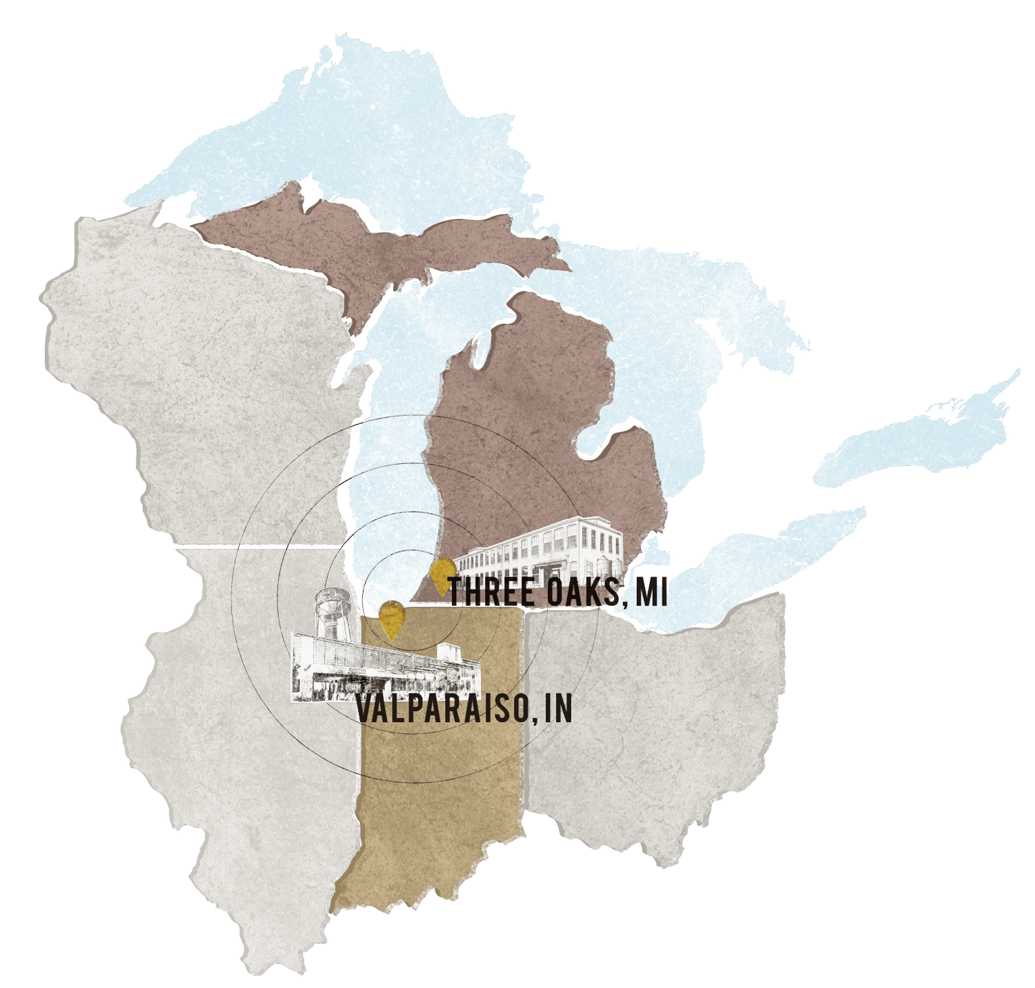 Chicago-Michcigan map